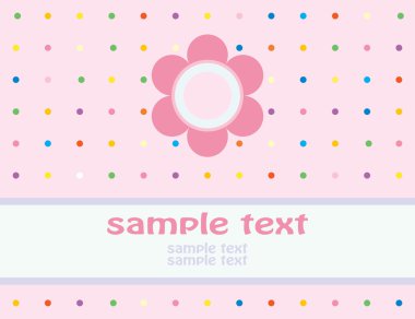 Greeting card in pink. Vector-Illustration clipart