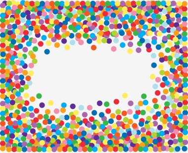Colorful confetti frame. Vector Illustration clipart
