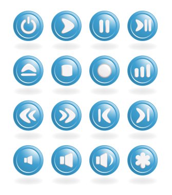 Audio-video control buttons. Vector-Illustration clipart