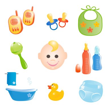 Baby icons set. Vector-Illustration clipart