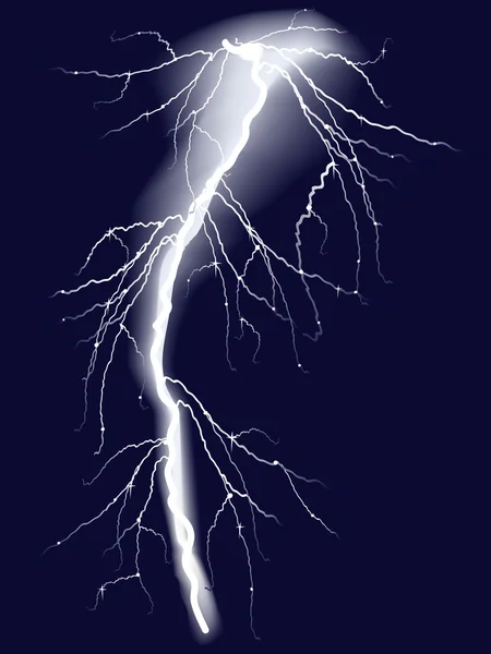 Bolts of lightning in dark sky. Vector-Illustration — Stock Vector