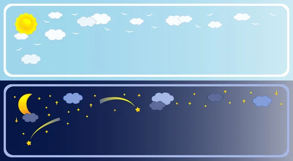 Två banner på himlen. vektor illustration — Stock vektor