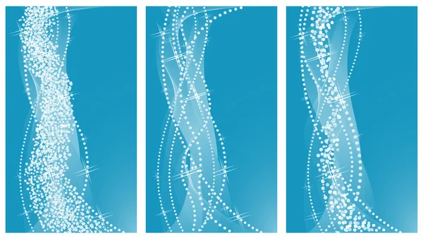 Set di disegni di sfondo blu. Illustrazione vettoriale — Vettoriale Stock