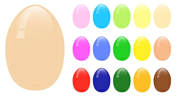A collection of different colorful Easter eggs without pattern. — Stock Vector