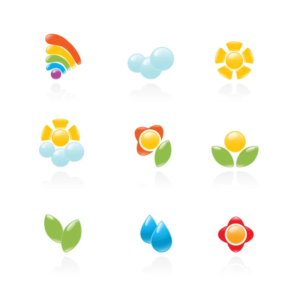 Garden and weather icon set. Vector-Illustration — Stock Vector