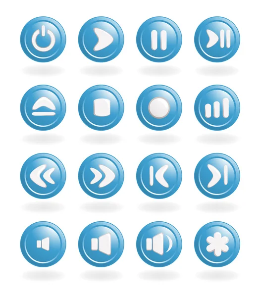 Audio-video control buttons. Vector-Illustration — Stock Vector