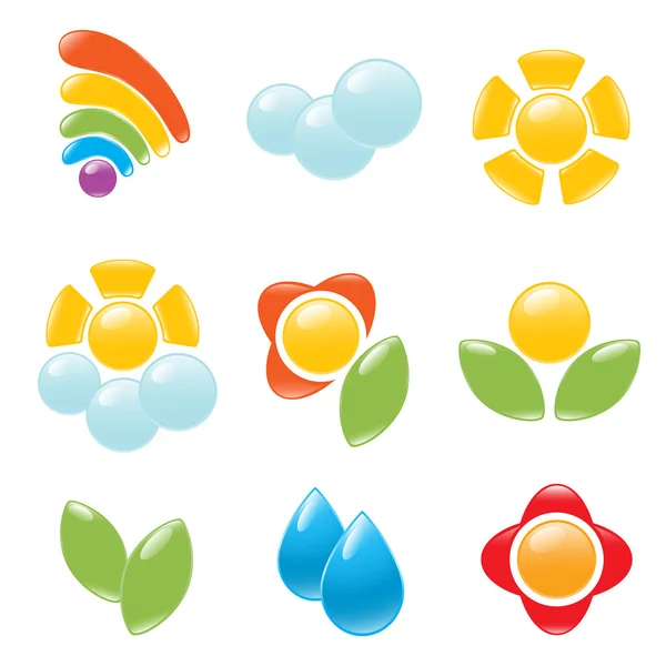 Garden and weather icon set. Vector-Illustration — Stock Vector