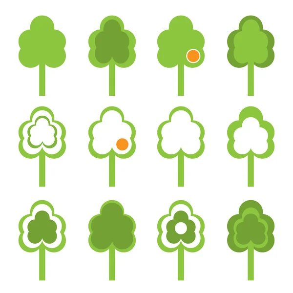 Set di icone vegetali. Illustrazione vettoriale — Vettoriale Stock