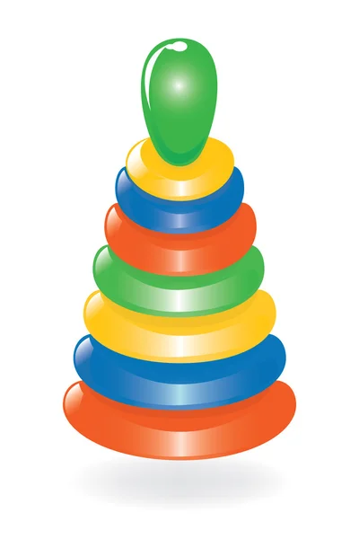 Barevné dřevěné pyramidy hračka. vektorové ilustrace — Stockový vektor