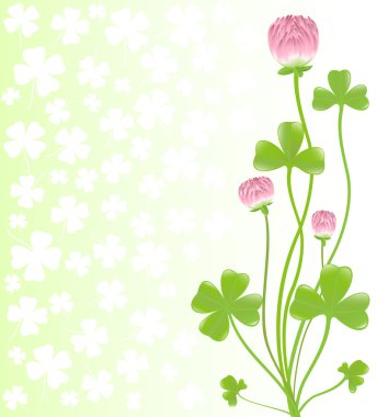 Clover ornament. Green background for design. Vector-Illustratio clipart