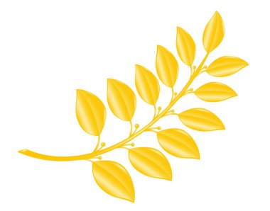 Laurel-branch in gold. Vector-Illustration. clipart