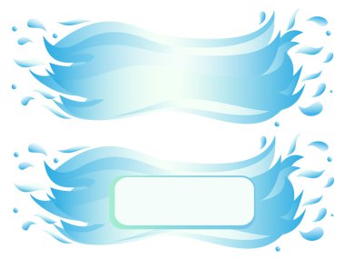 Banner of water wave with splash. Vector-Illustration clipart