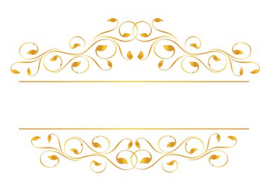 Vintage frame in gold. Symmetric inward. Vector-Illustration clipart