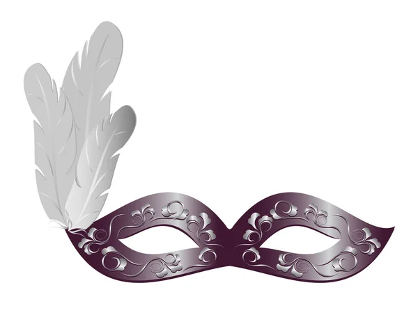 Máscara de carnaval con plumas. Vector-Ilustración — Vector de stock