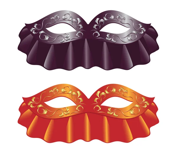 Dwóch karnawałowe maski. Ilustracja wektorowa — Wektor stockowy
