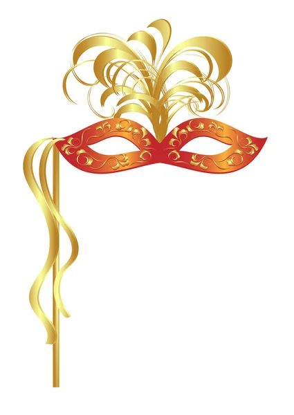 Máscara de carnaval con plumas. Vector-Ilustración — Archivo Imágenes Vectoriales