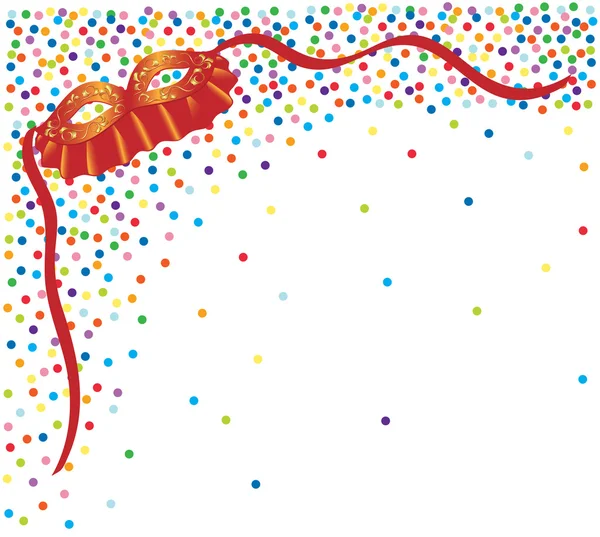 Cadre confetti avec masque de carnaval. Illustration vectorielle — Image vectorielle