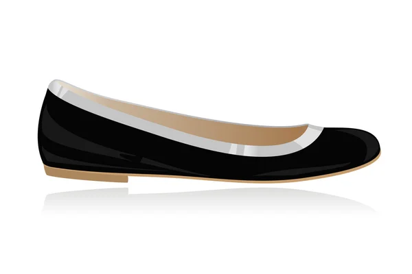 Zapato clásico de mujer, bailarina, plano. Vector-Ilustración — Vector de stock