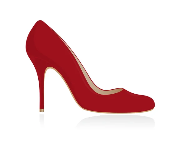 Zapato de mujer rojo. Vector-Ilustración — Vector de stock