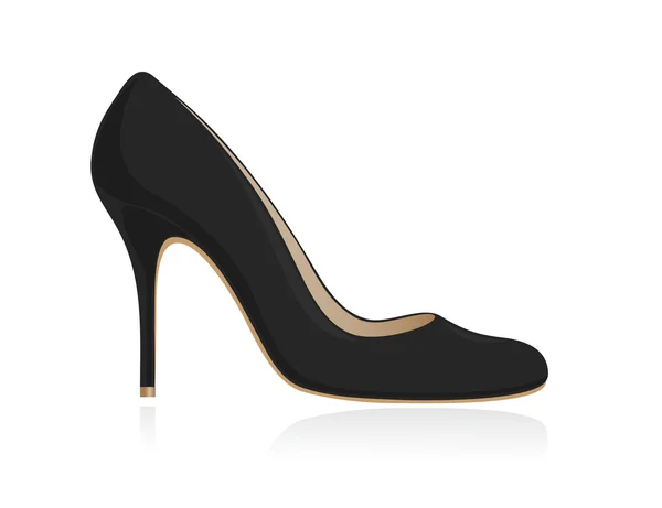 Zapato de mujer negro. Vector-Ilustración — Vector de stock