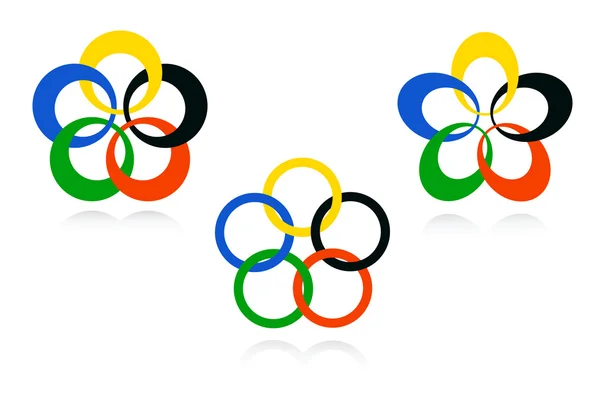 Olympic signs with the colors of the five continents. Vector-Ill — Stock Vector