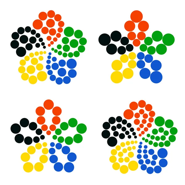 Олимпийские знаки с цветами пяти континентов. Vector-Ill — стоковый вектор