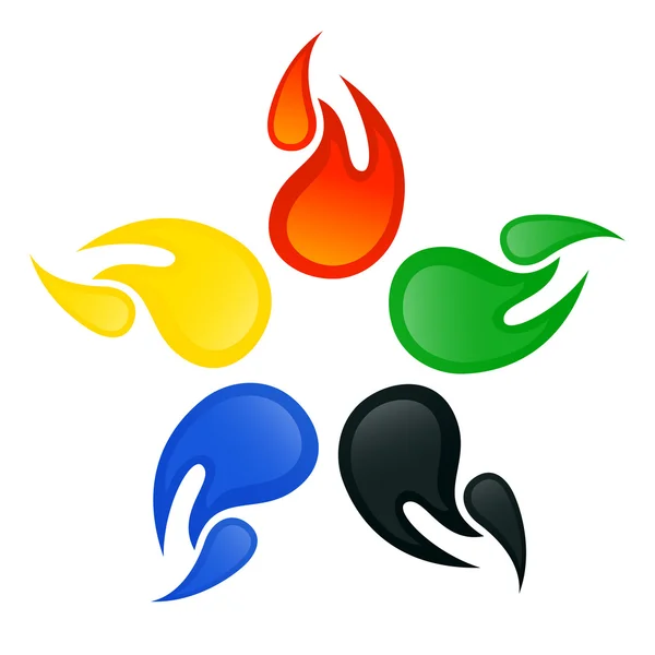 Panneaux olympiques aux couleurs des cinq continents. Vecteur III — Image vectorielle