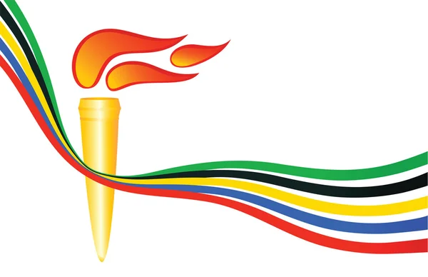 Znicz olimpijski w kolorach pięciu kontynentów. wektor źle — Wektor stockowy