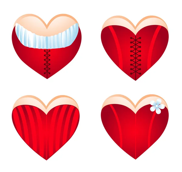 Corseted heart, icon set. Vector-Illustration — Stock Vector