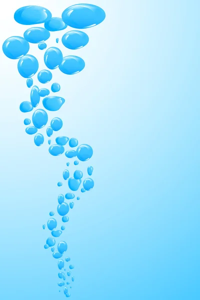 Gotas de aire puro en el agua. Ilustración vectorial — Vector de stock