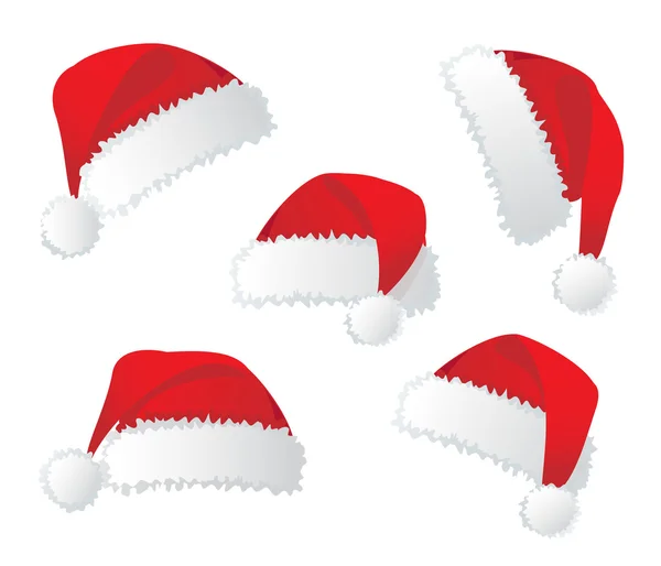 Chapeau rouge du Père Noël. Illustration vectorielle — Image vectorielle