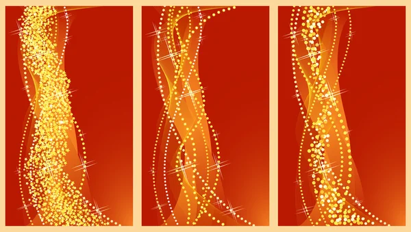 Gouden Kerstmis banners. vectorillustratie. — Stockvector