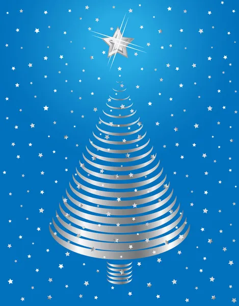 銀のクリスマス ツリーの設計。ベクトル イラスト. — ストックベクタ
