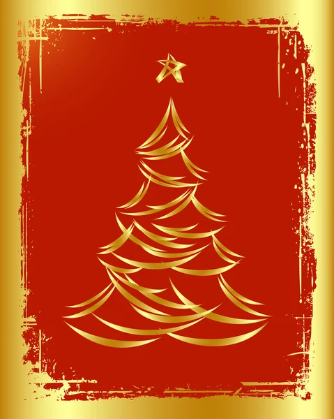 Golden Christmas tree design. Vector-Illustration. — Stock Vector