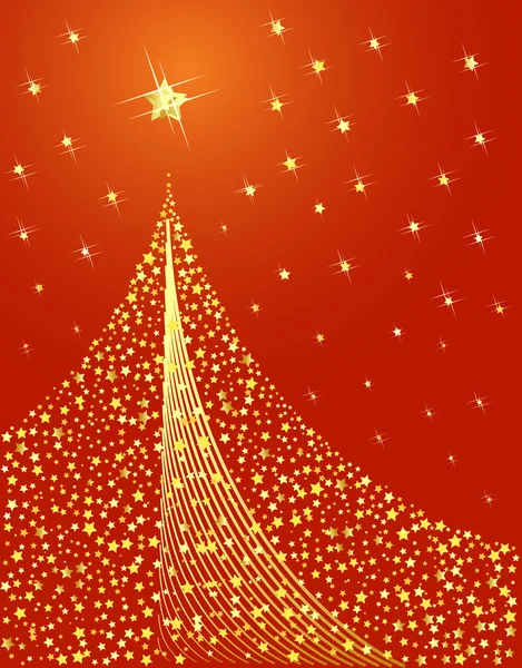 Χρυσή χριστουγεννιάτικο δέντρο σχέδιο. εικονογράφηση φορέας. — Διανυσματικό Αρχείο