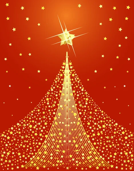Altın christmas tree tasarım. vektör çizim. — Stok Vektör
