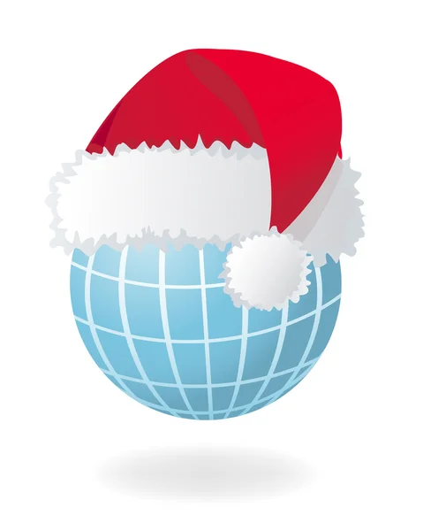 Globe with Santa — Stock Vector