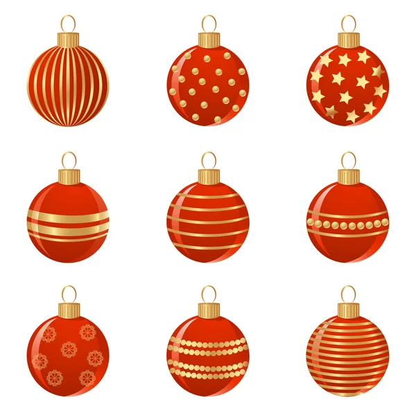 Conjunto de bolas de Natal. Ilustração vetorial — Vetor de Stock