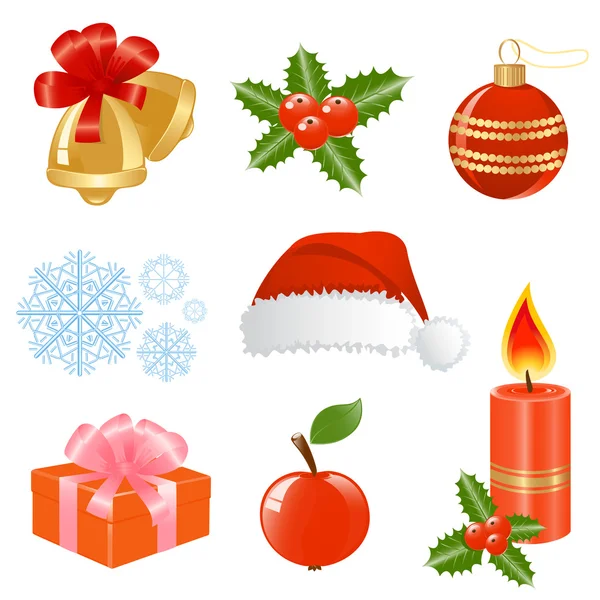 Christmas set of different stuff. Vector-Illustration. — Stock Vector
