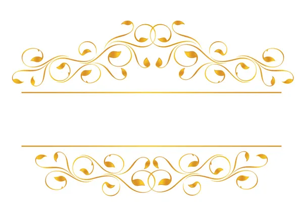 Cornice vintage in oro. Simmetrico verso l'interno. Illustrazione vettoriale — Vettoriale Stock