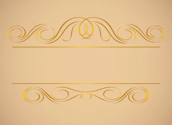 Cornice vintage in oro. Simmetrico verso l'interno . — Vettoriale Stock