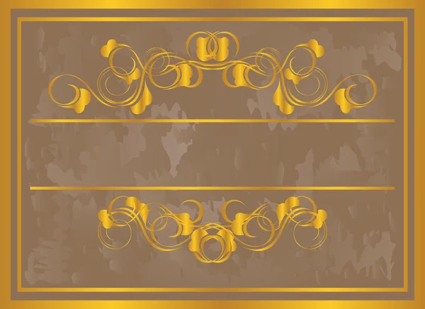 Cornice vintage in oro. Simmetrico verso l'interno. Illustrazione vettoriale Vint — Vettoriale Stock