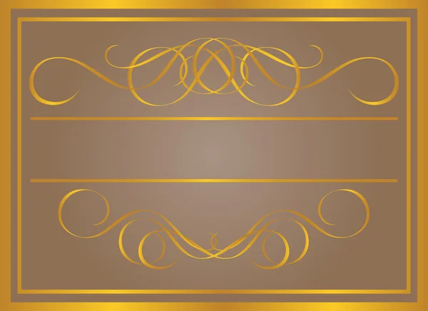 Vintage frame in gold. Symmetric inward. Vector Illustration — Stock Vector