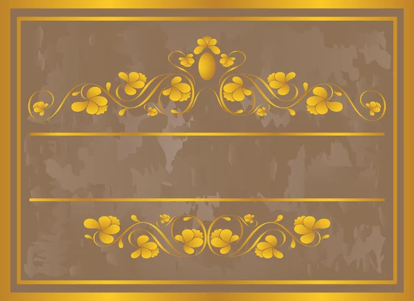Cornice vintage in oro. Simmetrico verso l'interno. Illustrazione vettoriale — Vettoriale Stock