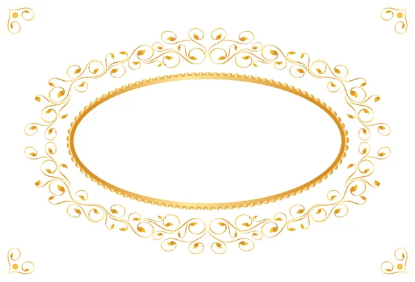 Vintage frame in gold. Symmetric inward. Vector-Illustration — Stock Vector