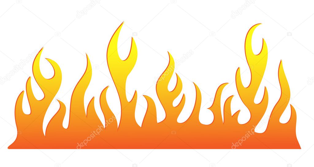 Silhouette of burning fire flame. Vector-Illustration