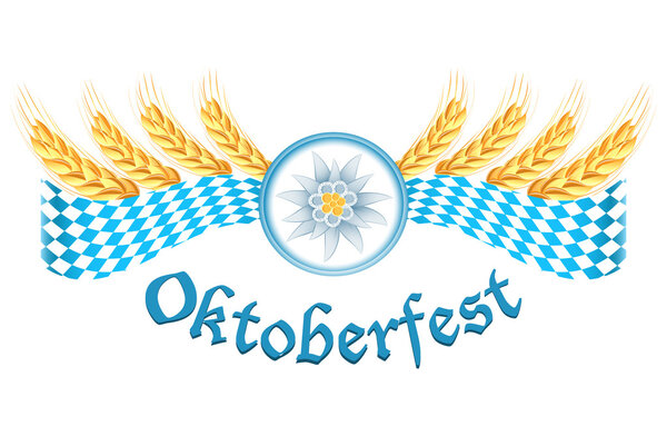 Oktoberfest celebration design with edelweiss and wheat ears