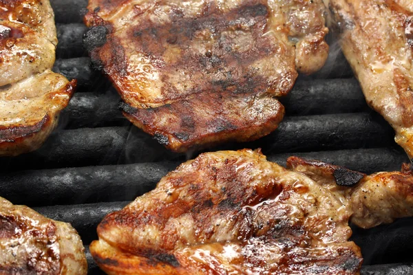 Steak meat on BBQ — Stock Photo, Image