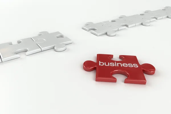 Puzzle Pieces in line — Stock Photo, Image