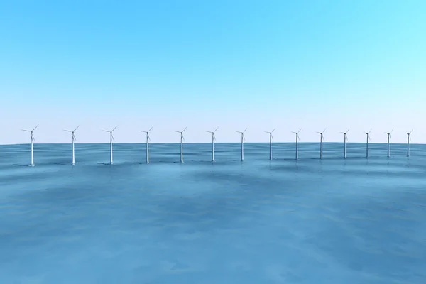 Ветряная турбина на море — стоковое фото